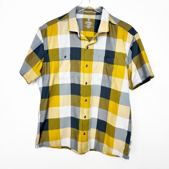 Kuhl Men's Casual Yellow & Gray Button Up Shirt XL - Picture 1 of 4